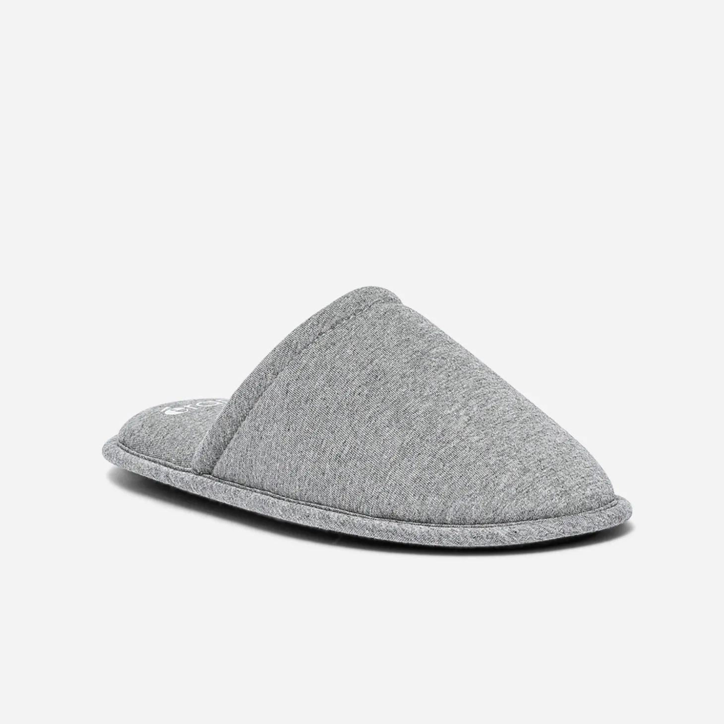 Chausson-mule gris en textile