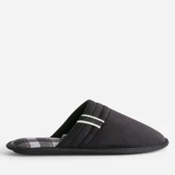 Chausson-mule noire première carreaux