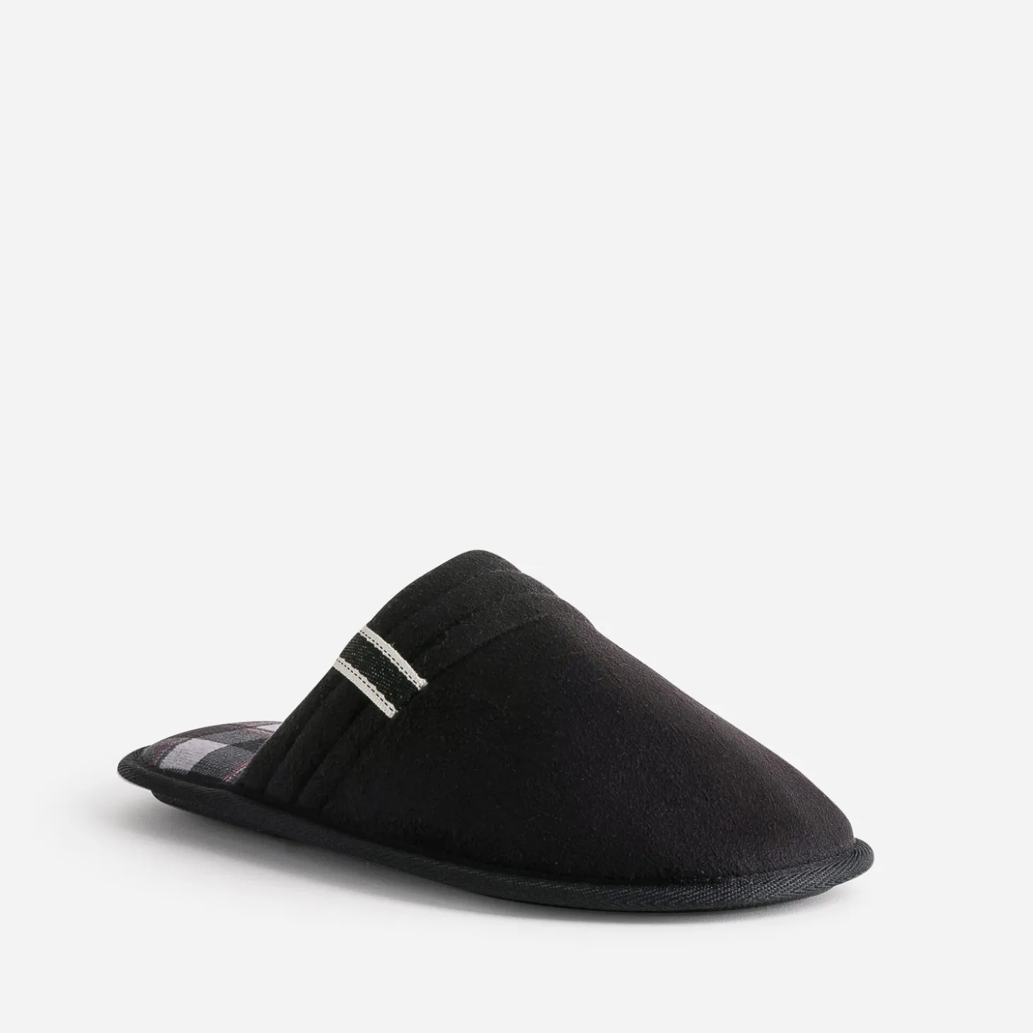 Chausson-mule noire première carreaux