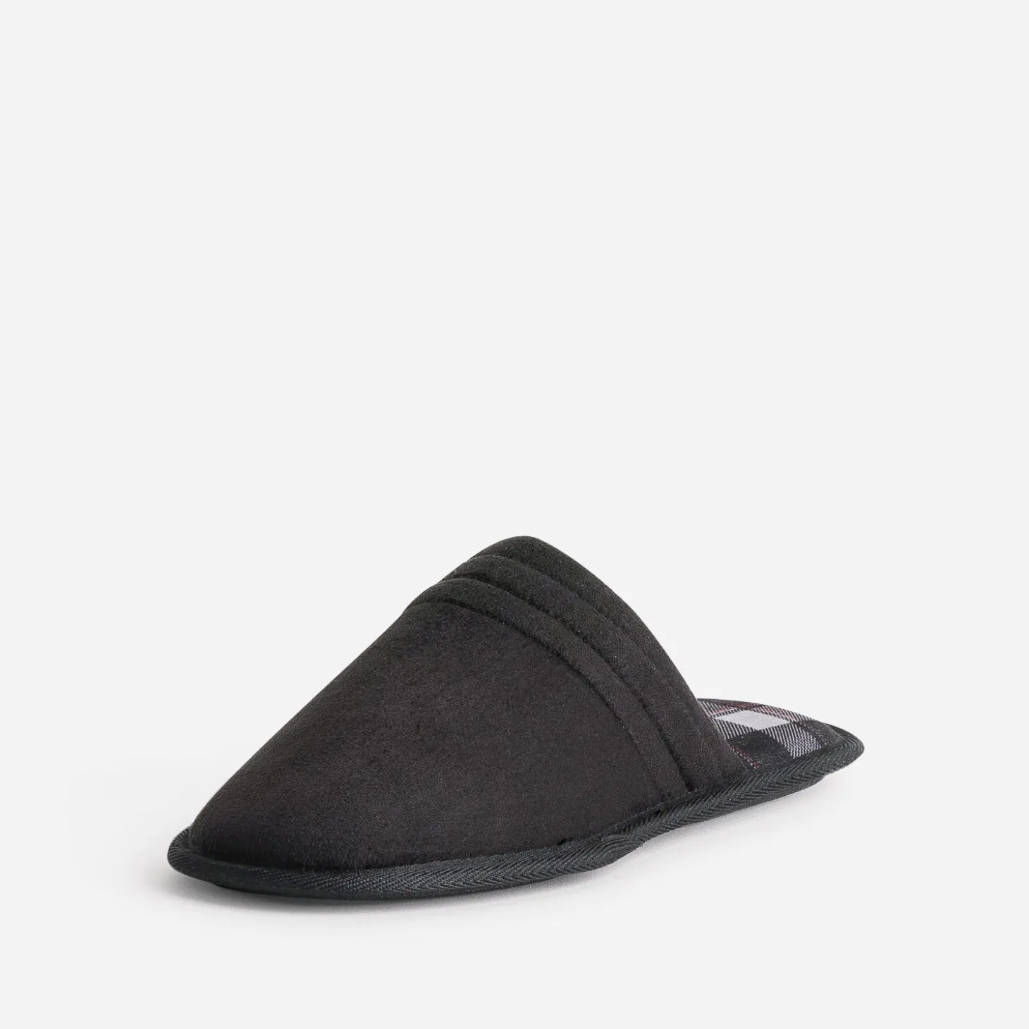 Chausson-mule noire première carreaux