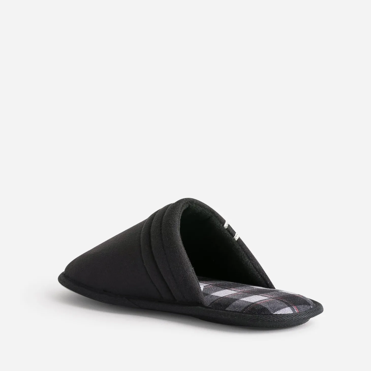 Chausson-mule noire première carreaux