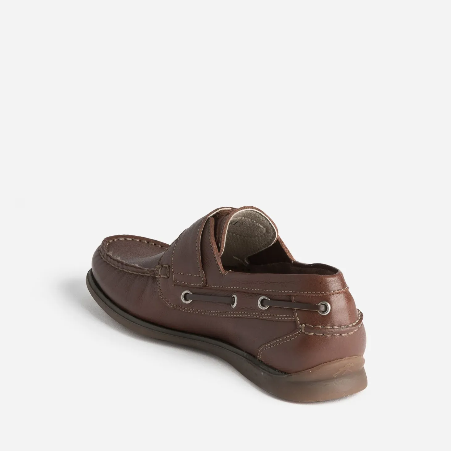 Chaussure-bateau FLUCHOS cognac en cuir à scratch