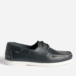 Chaussure-bateau marine en cuir