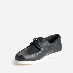 Chaussure-bateau marine en cuir