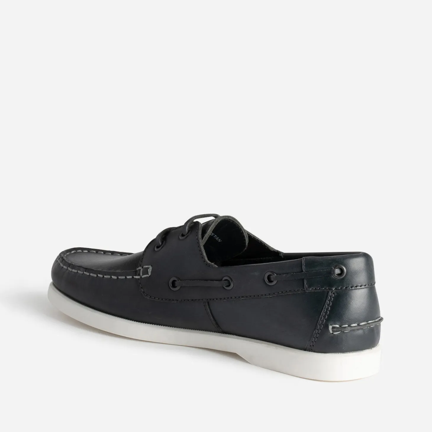 Chaussure-bateau marine en cuir