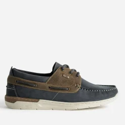Chaussure-bateau TBS marine et marron cuir