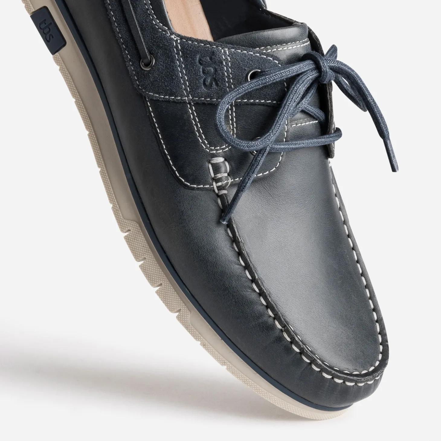 Chaussure-bateau TBS marine en cuir