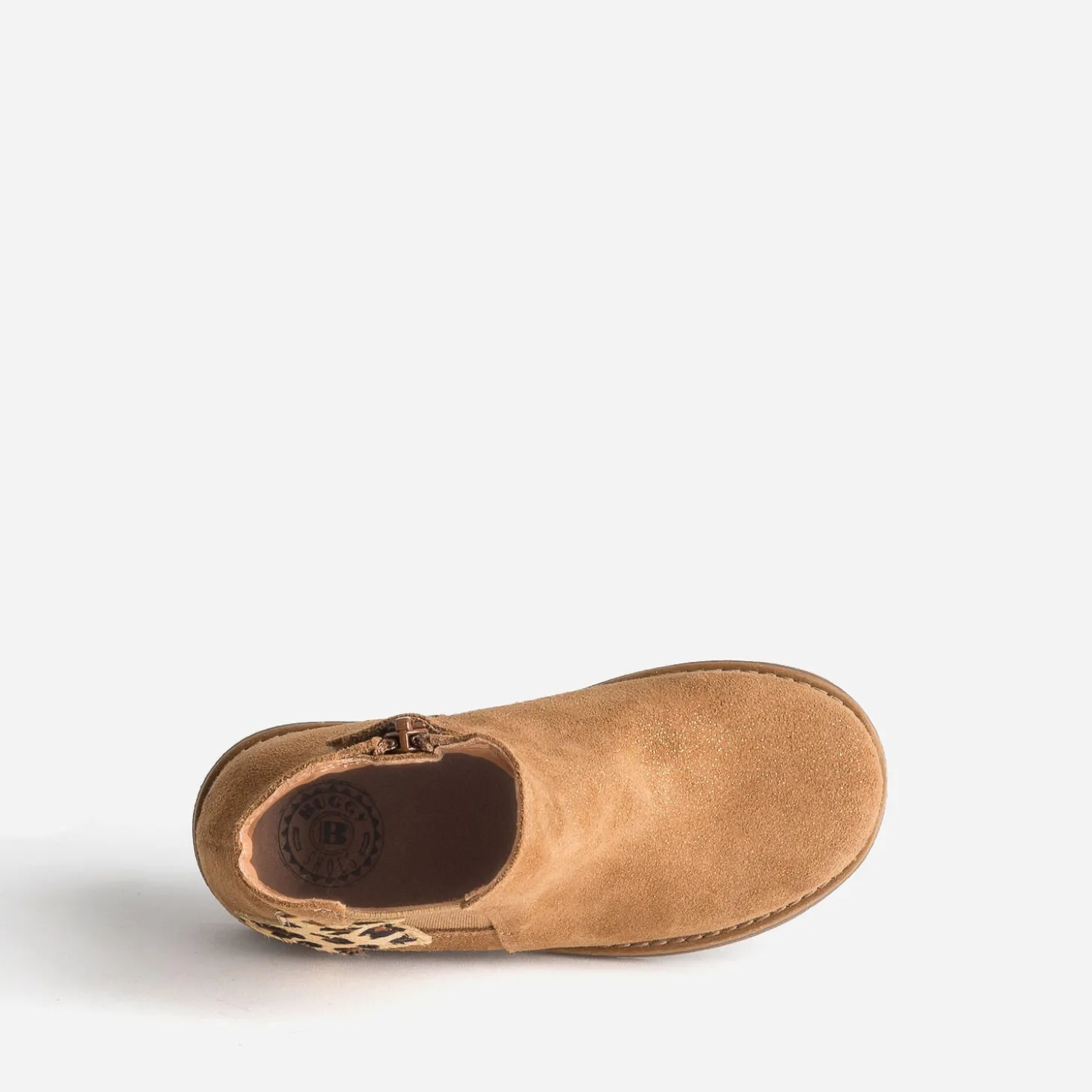 Chelsea boots BUGGY camel cuir velours irisé étoile