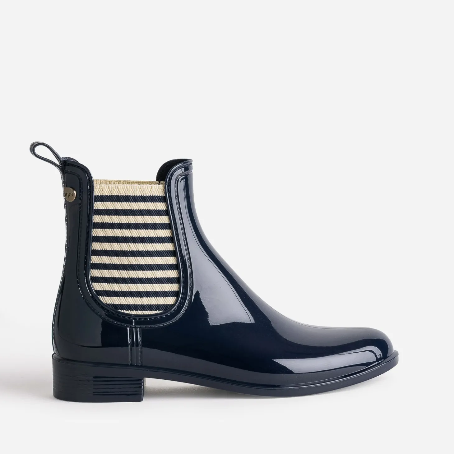 Chelsea boots de pluie IGOR marine élastiques rayés