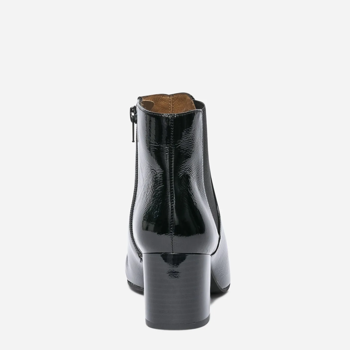 Chelsea boots ERAM FLEX noir en cuir verni