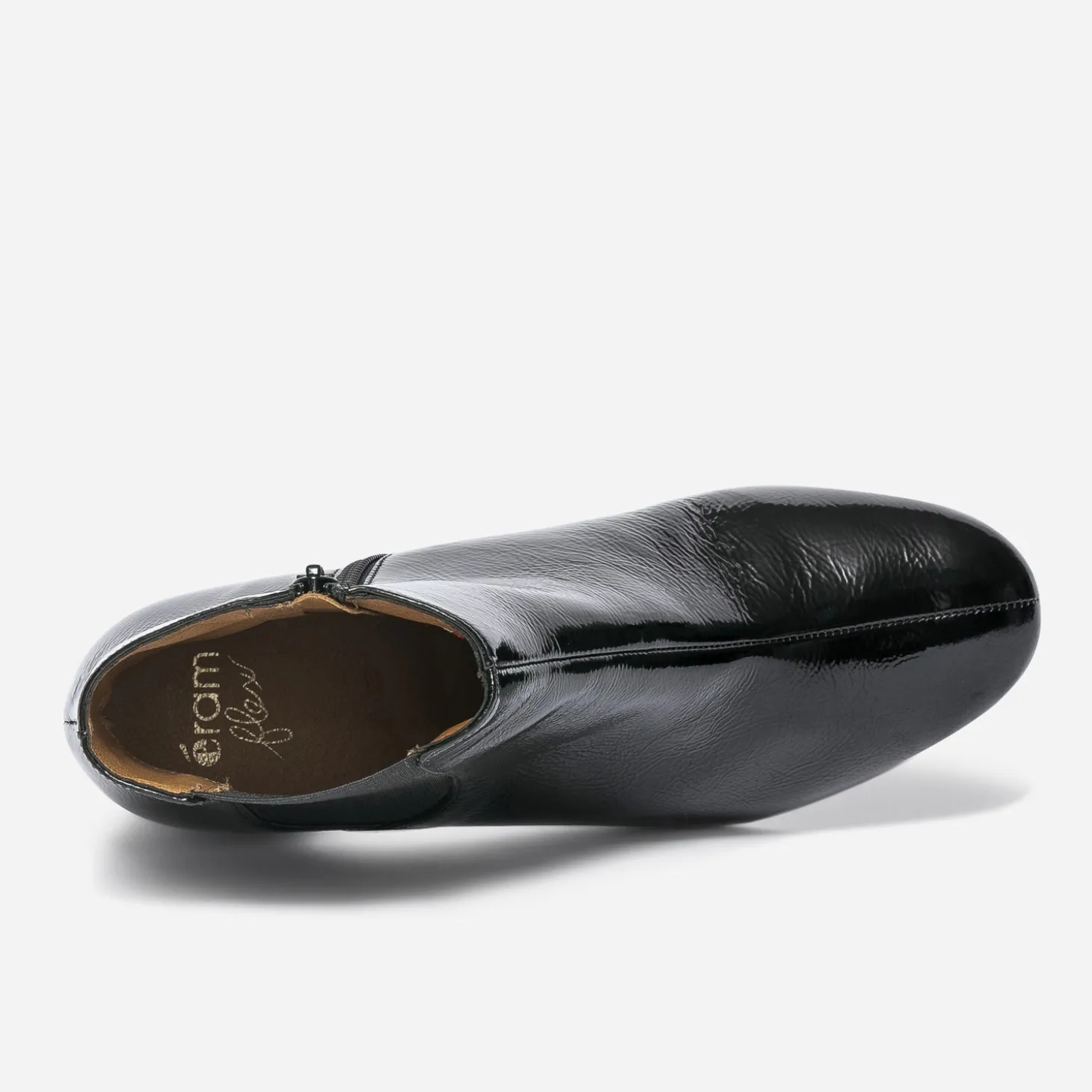 Chelsea boots ERAM FLEX noir en cuir verni