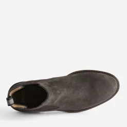 Chelsea boots marron foncé en cuir velours