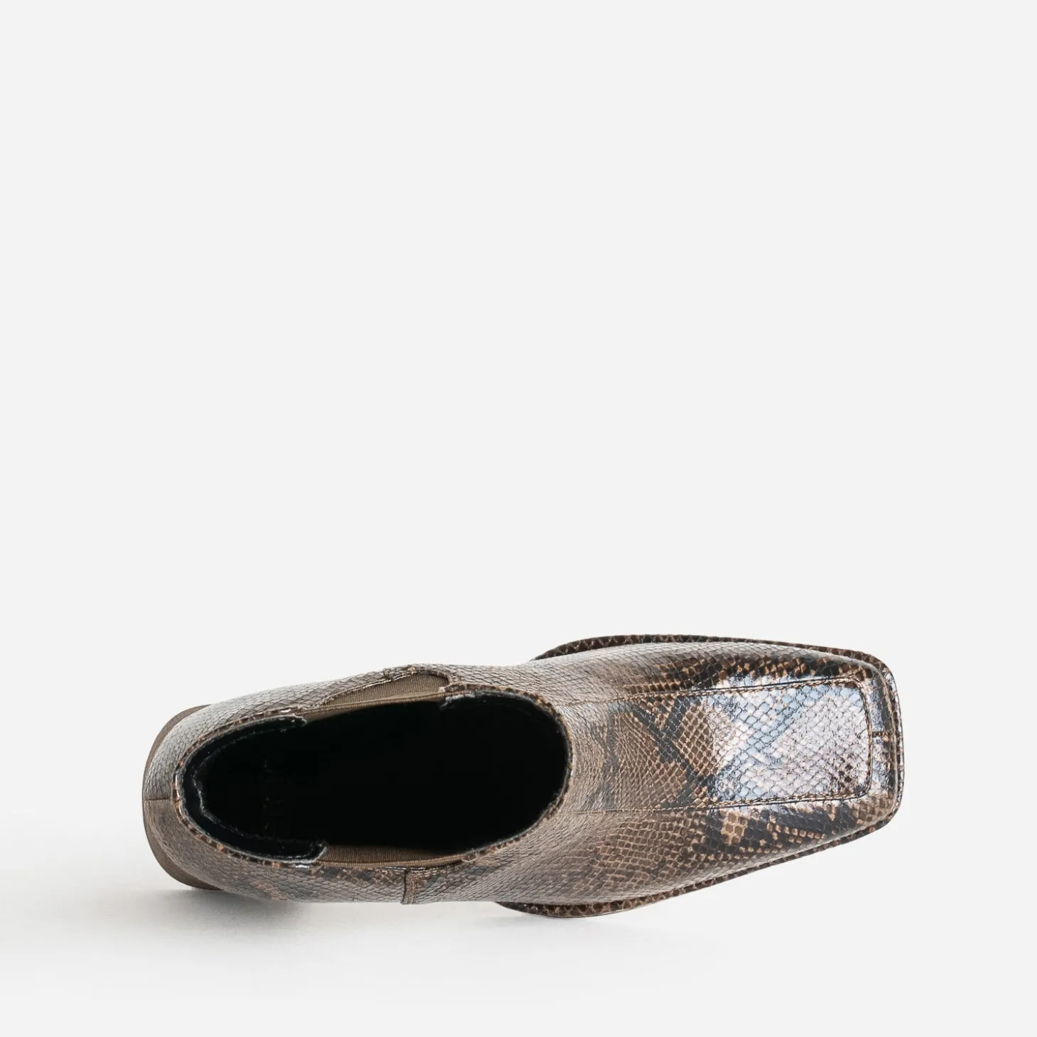 Chelsea boots marron imprimé effet python