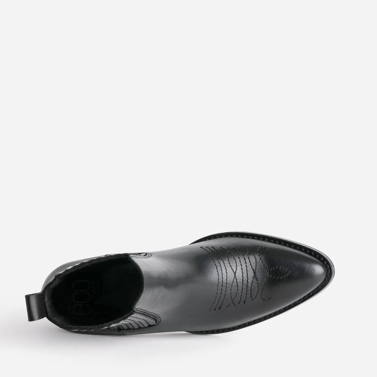 Chelsea boots santiag noir éco-conçu en cuir