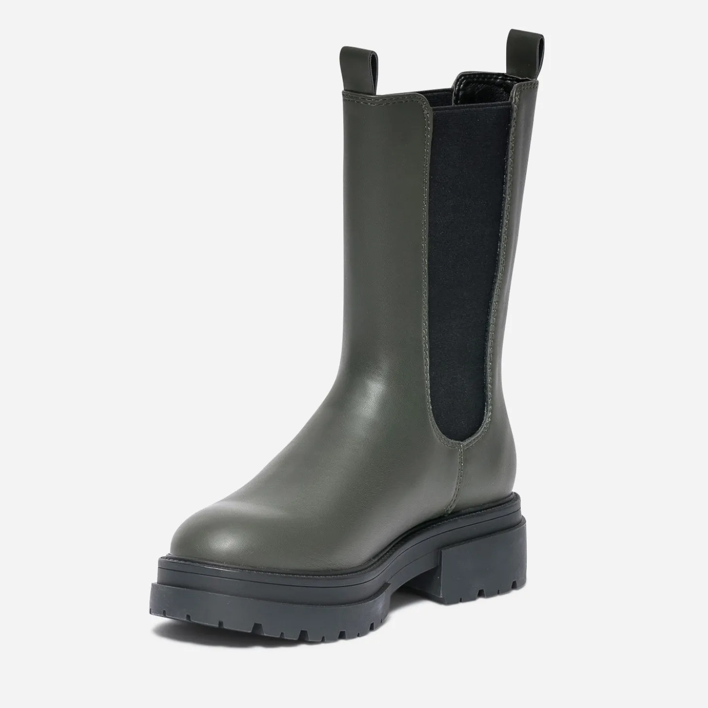 Chelsea boots TEXTO kaki à tige mi-haute