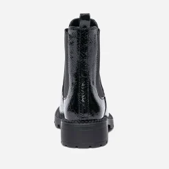 Chelsea boots TEXTO noir verni embossé effet python