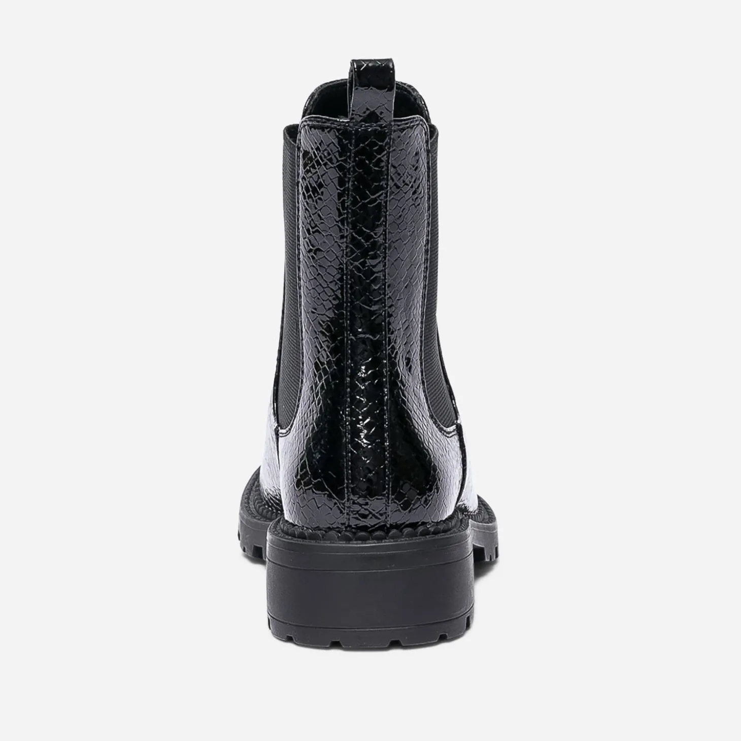 Chelsea boots TEXTO noir verni embossé effet python