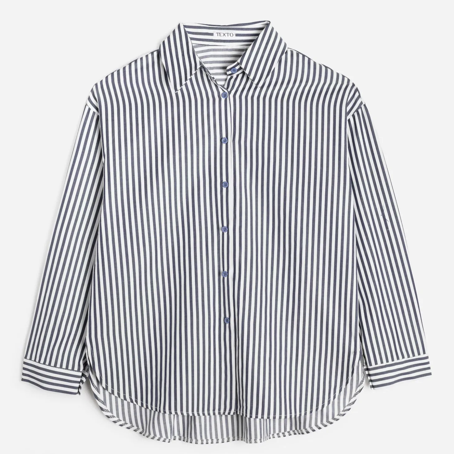 Chemise TEXTO bleue rayures blanches
