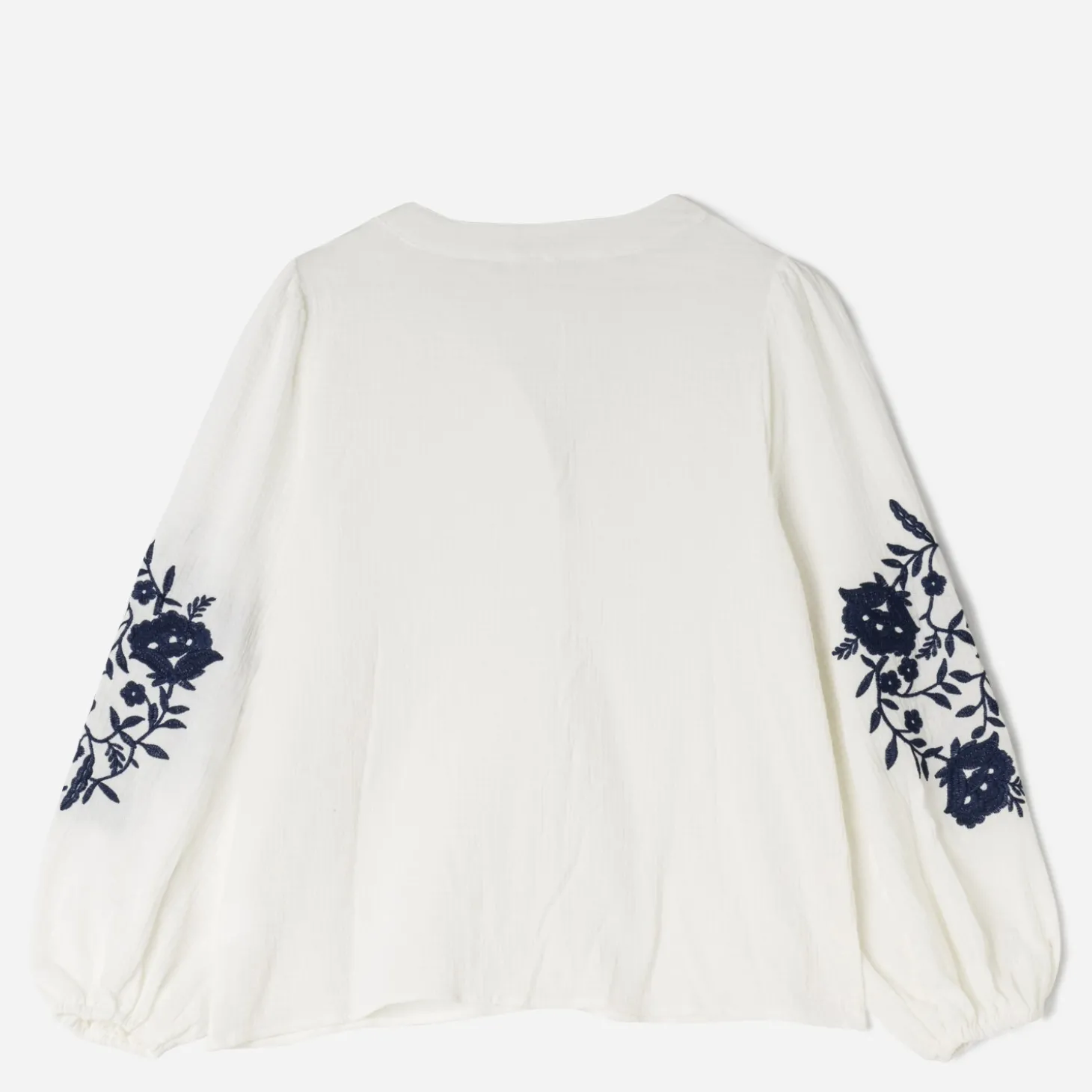 Chemise TEXTO écrue broderies marine