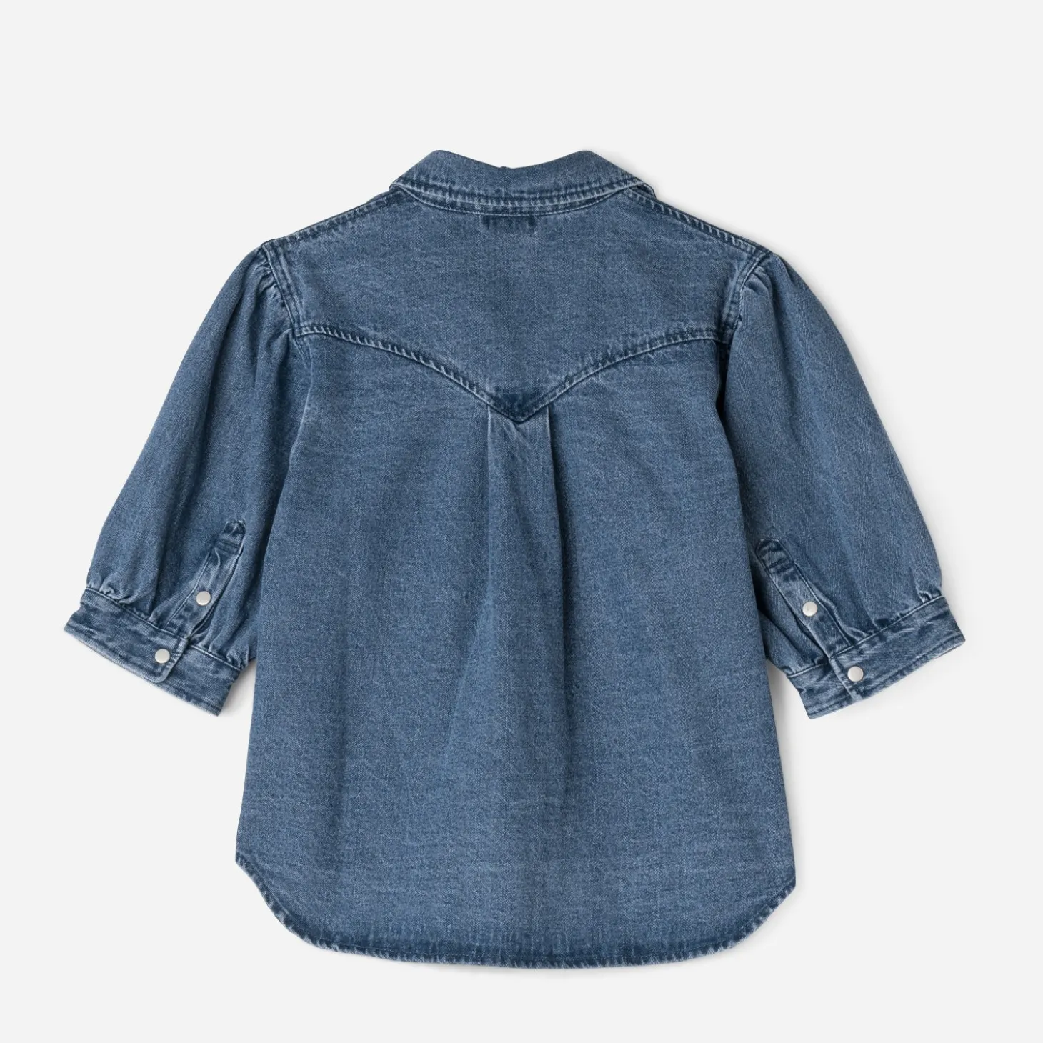Chemise TEXTO en jean bleu manches courtes