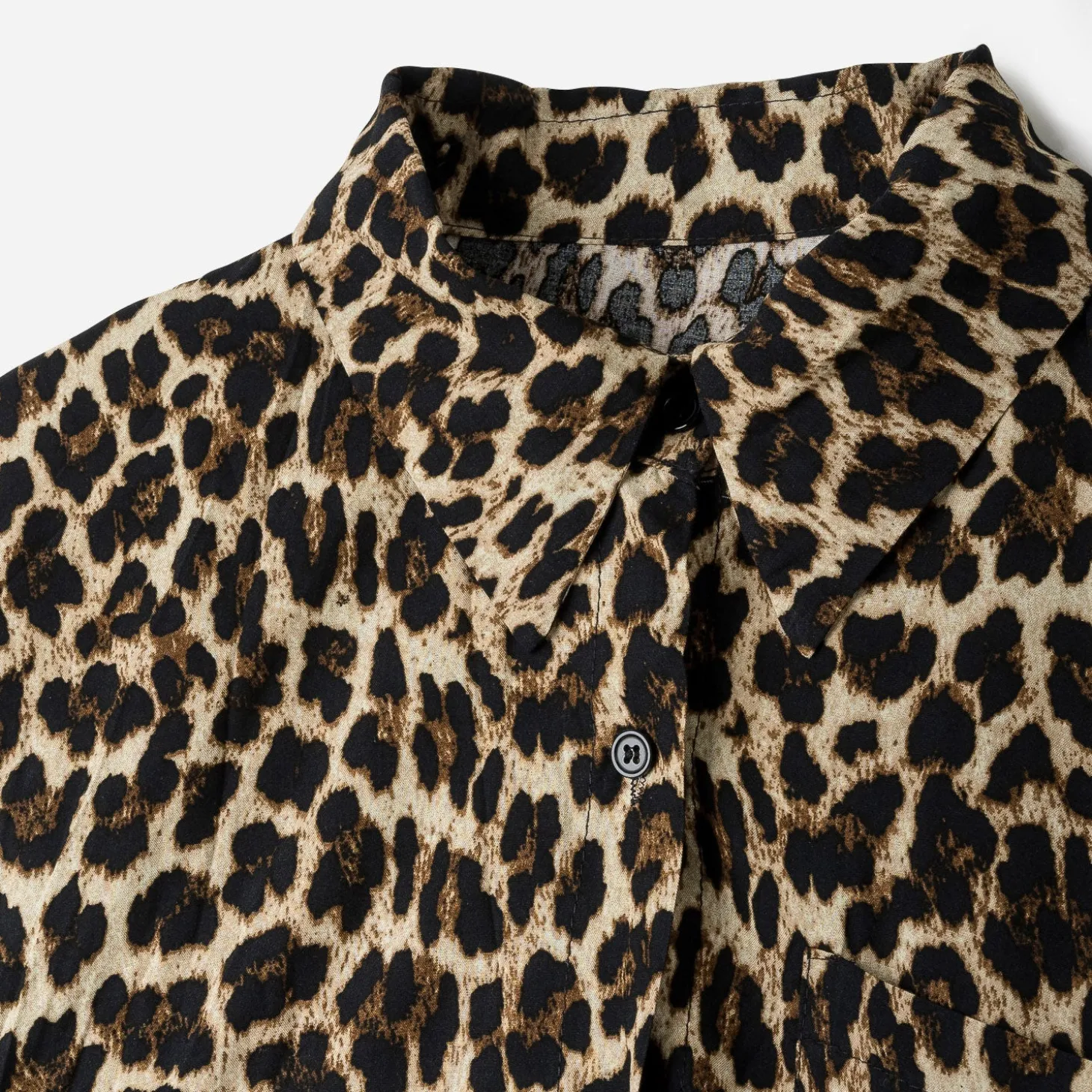 Chemise TEXTO marron à motif léopard