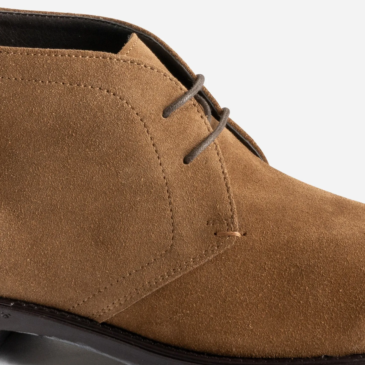 Chunky boots beige foncé cuir velours