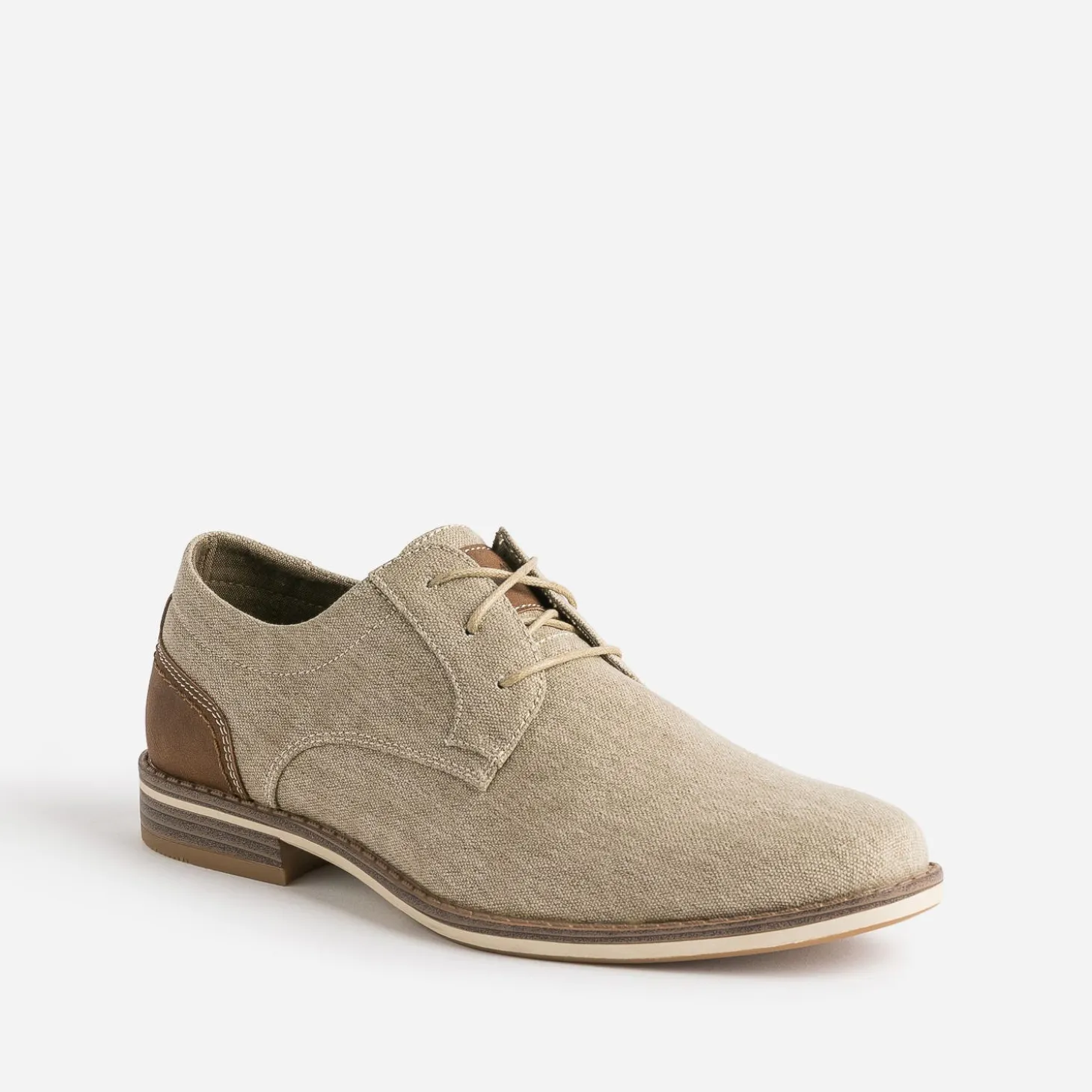 Derby beige en textile chiné