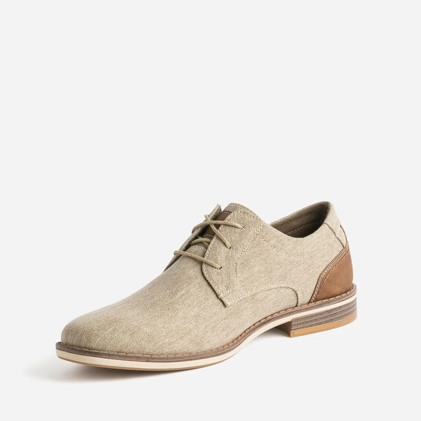 Derby beige en textile chiné