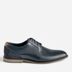 Derby éco-conçu marine cuir lacet marine
