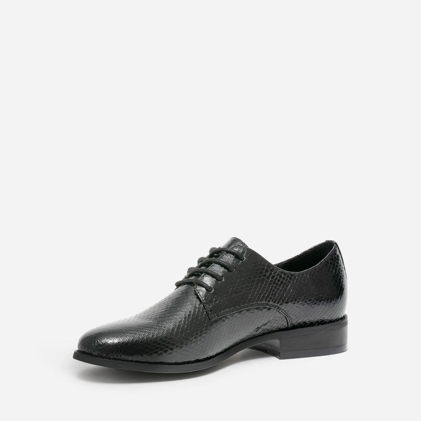 Derby éco-conçu noir verni effet python