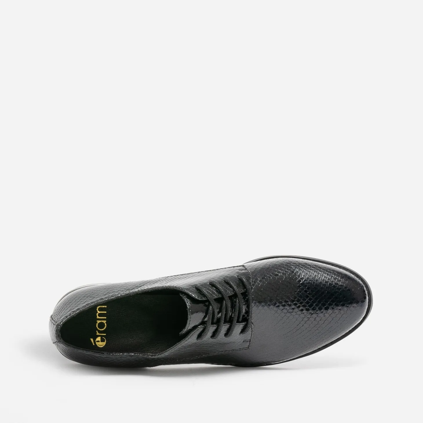 Derby éco-conçu noir verni effet python