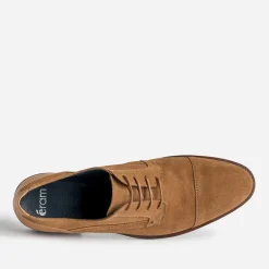 Derby cognac cuir velours éco-conçu