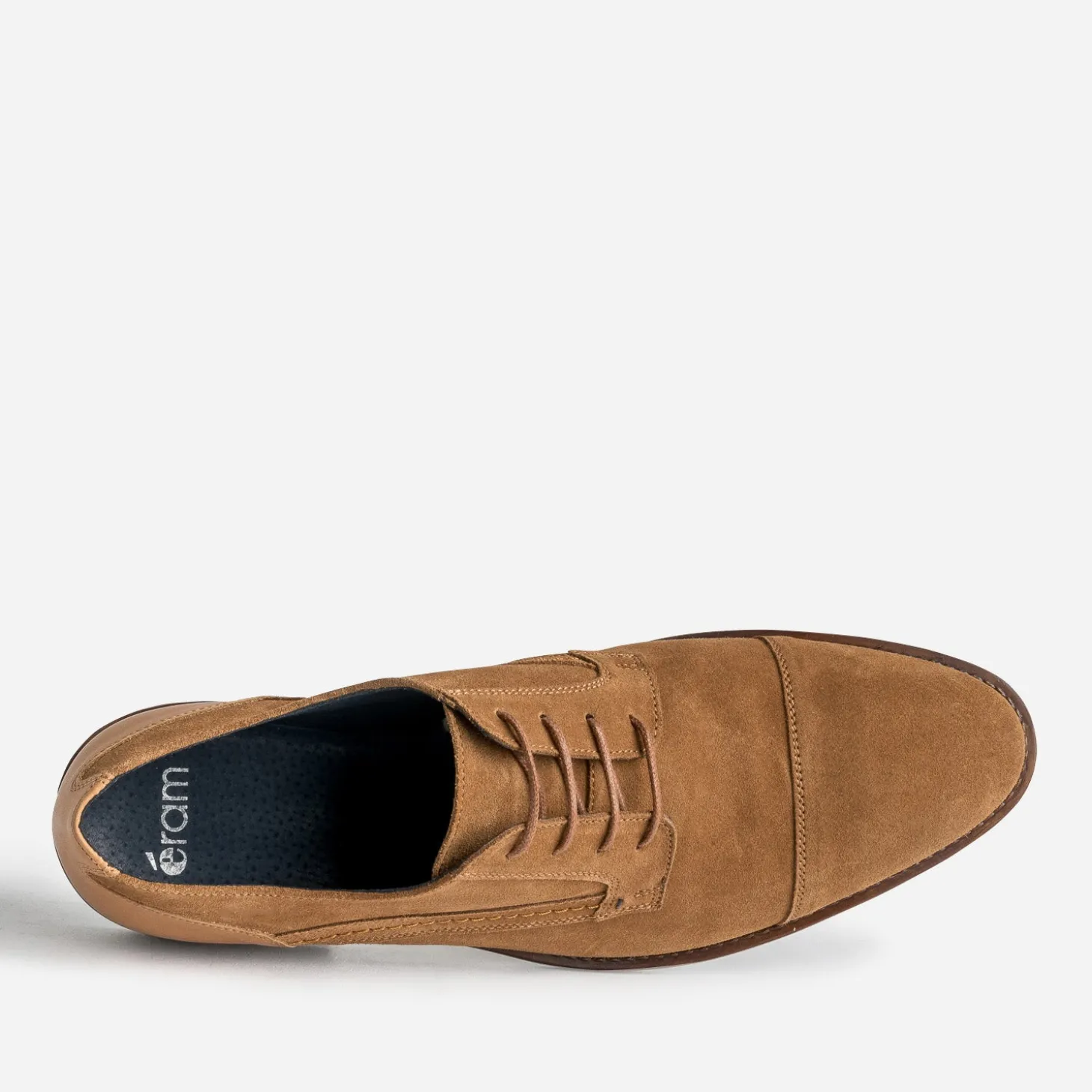 Derby cognac cuir velours éco-conçu
