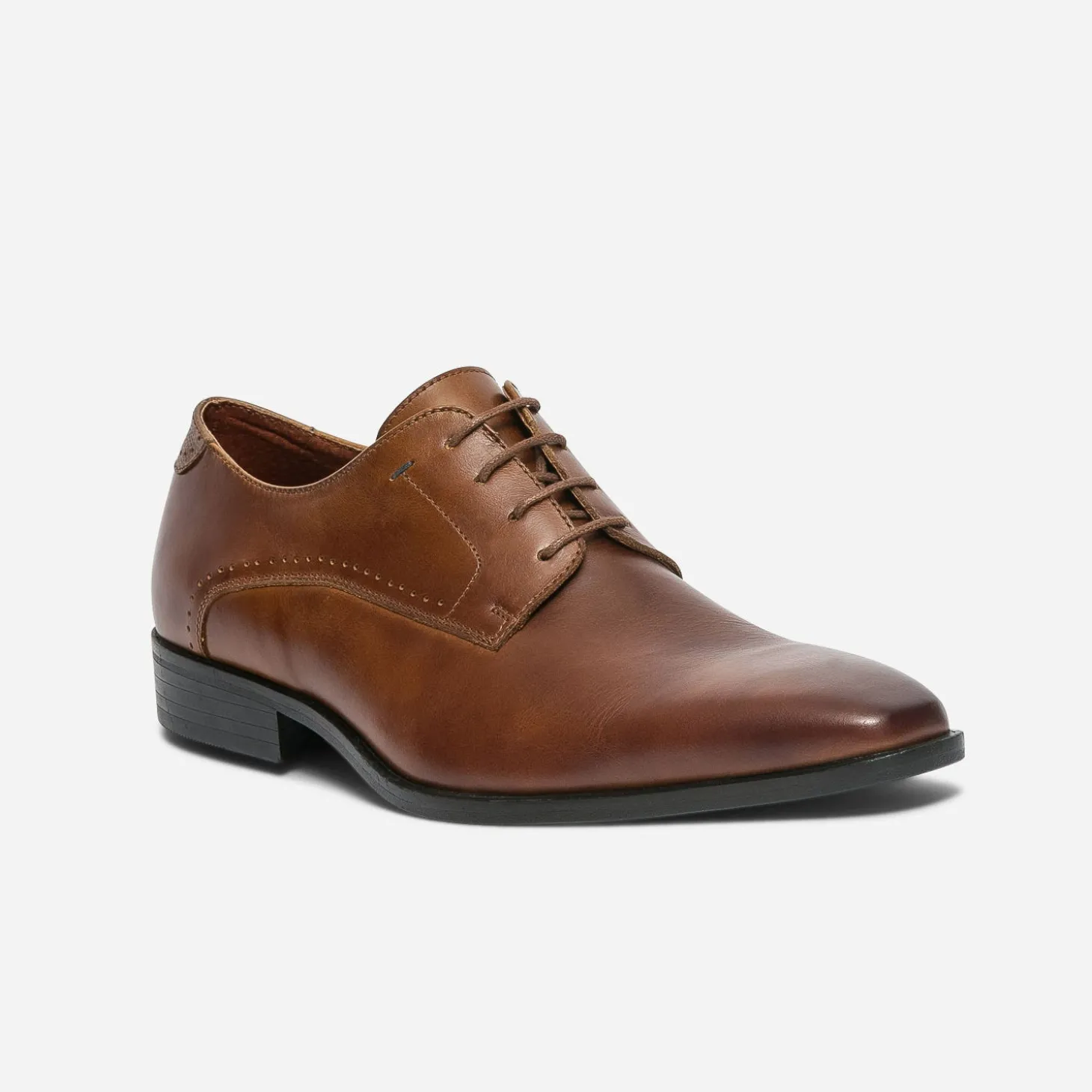 Derby cognac en cuir
