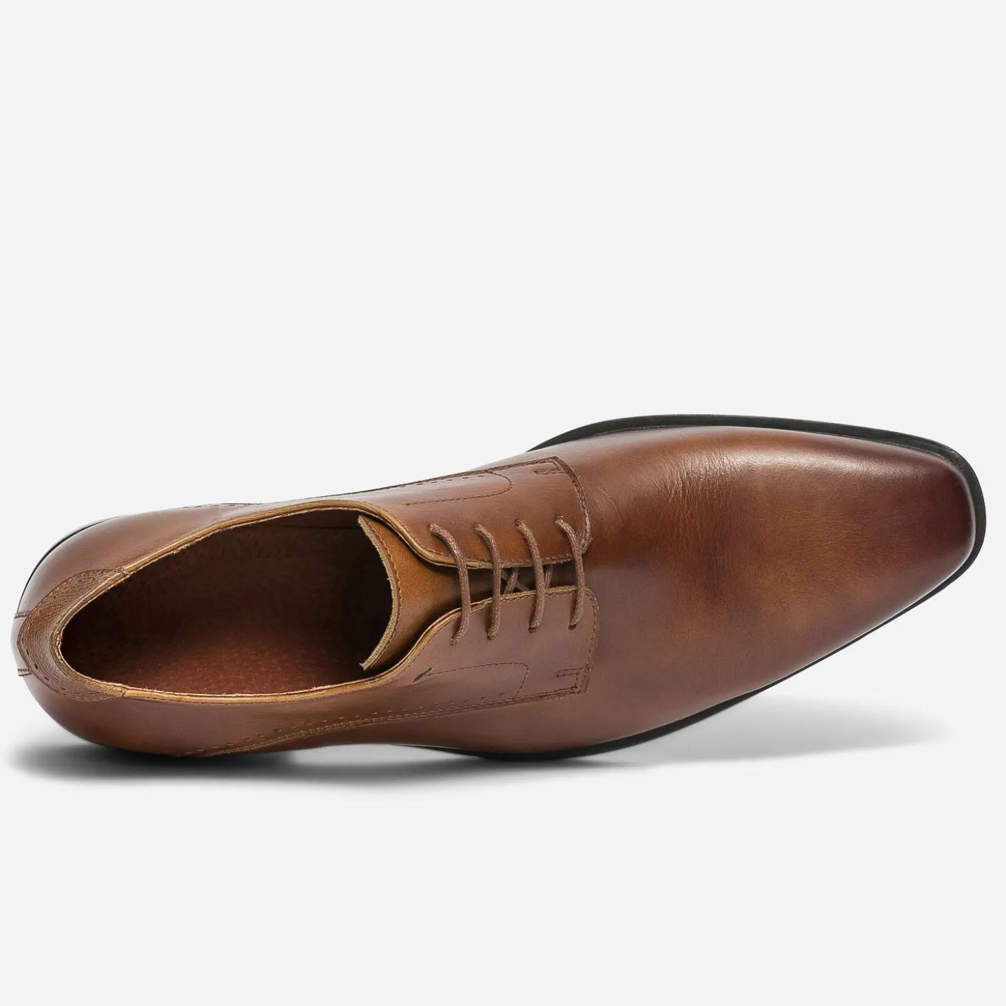 Derby cognac en cuir