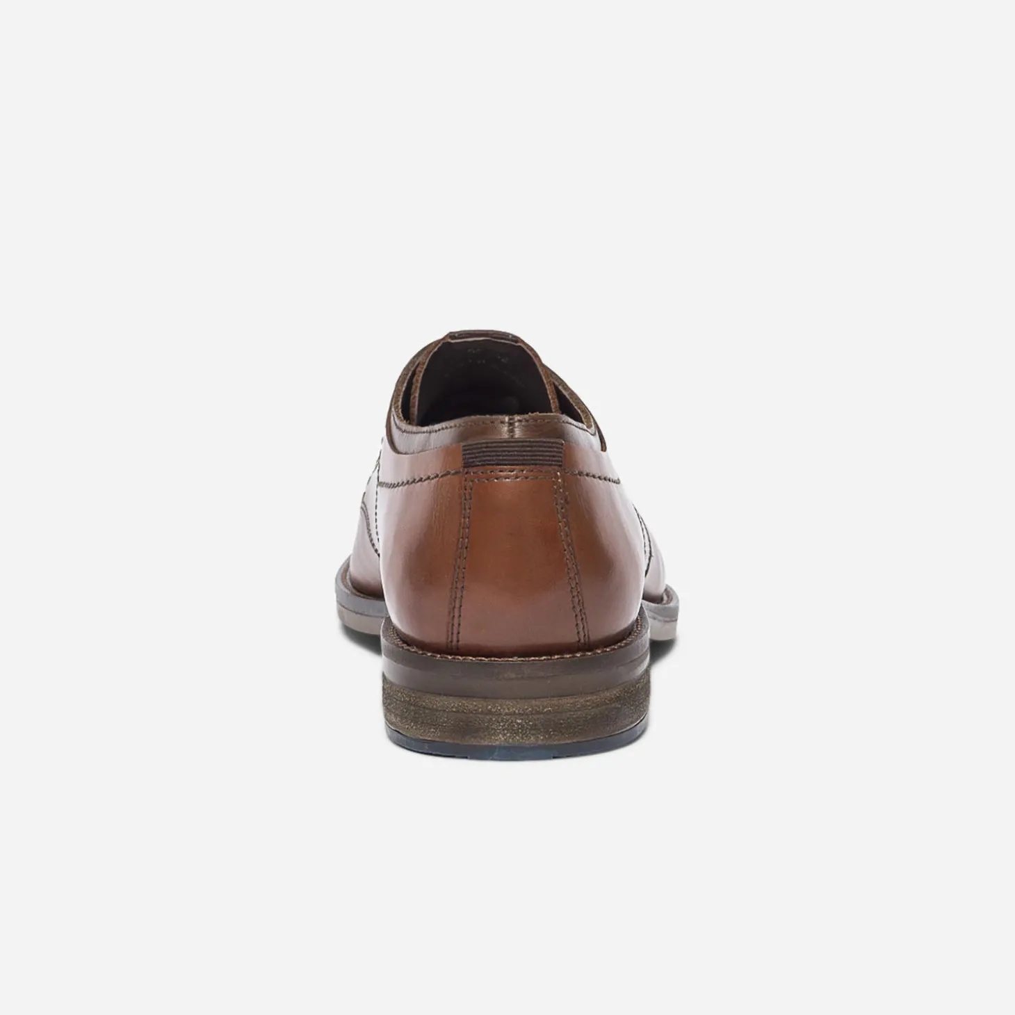 Derby cognac en cuir à double col