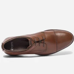 Derby cognac en cuir à double col