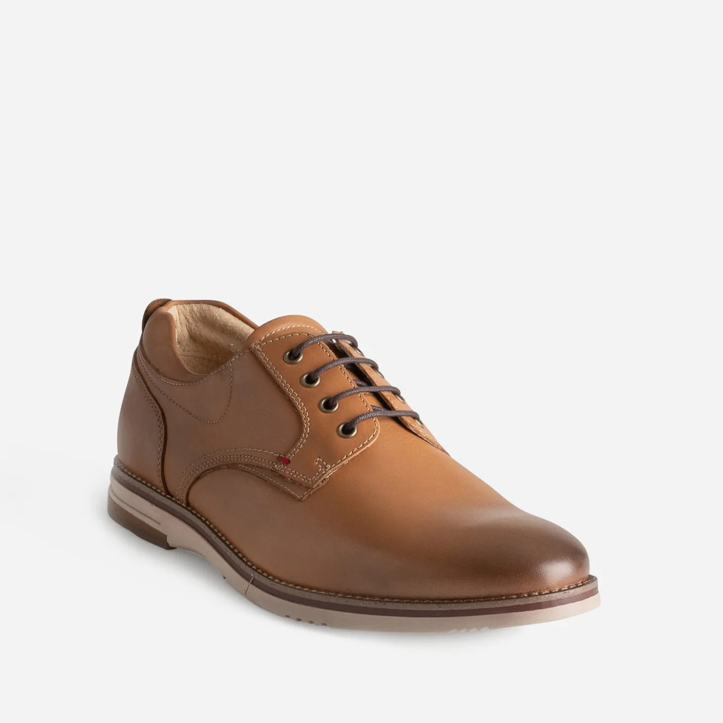Derby confort cognac éco-conçu en cuir