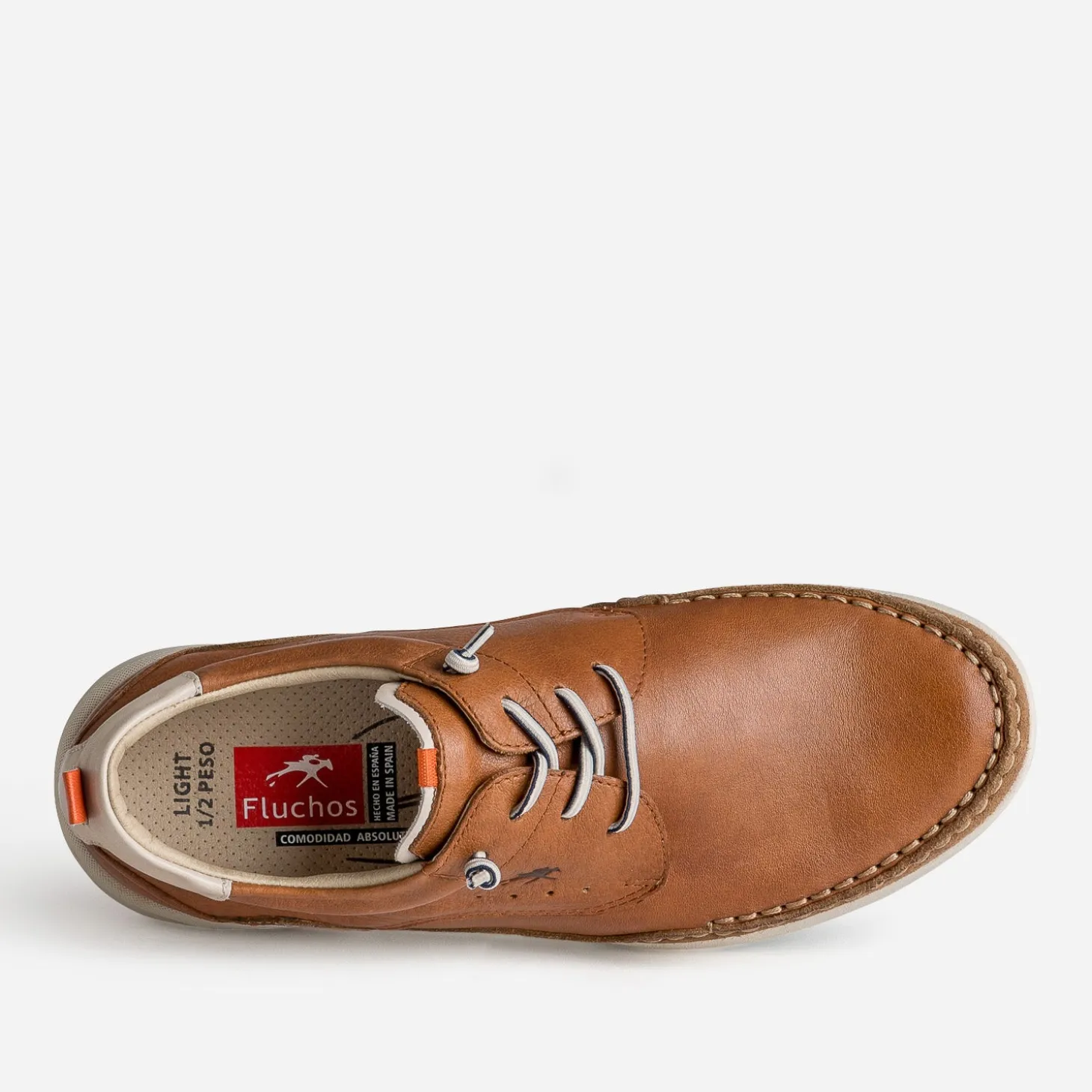 Derby confort FLUCHOS cognac en cuir