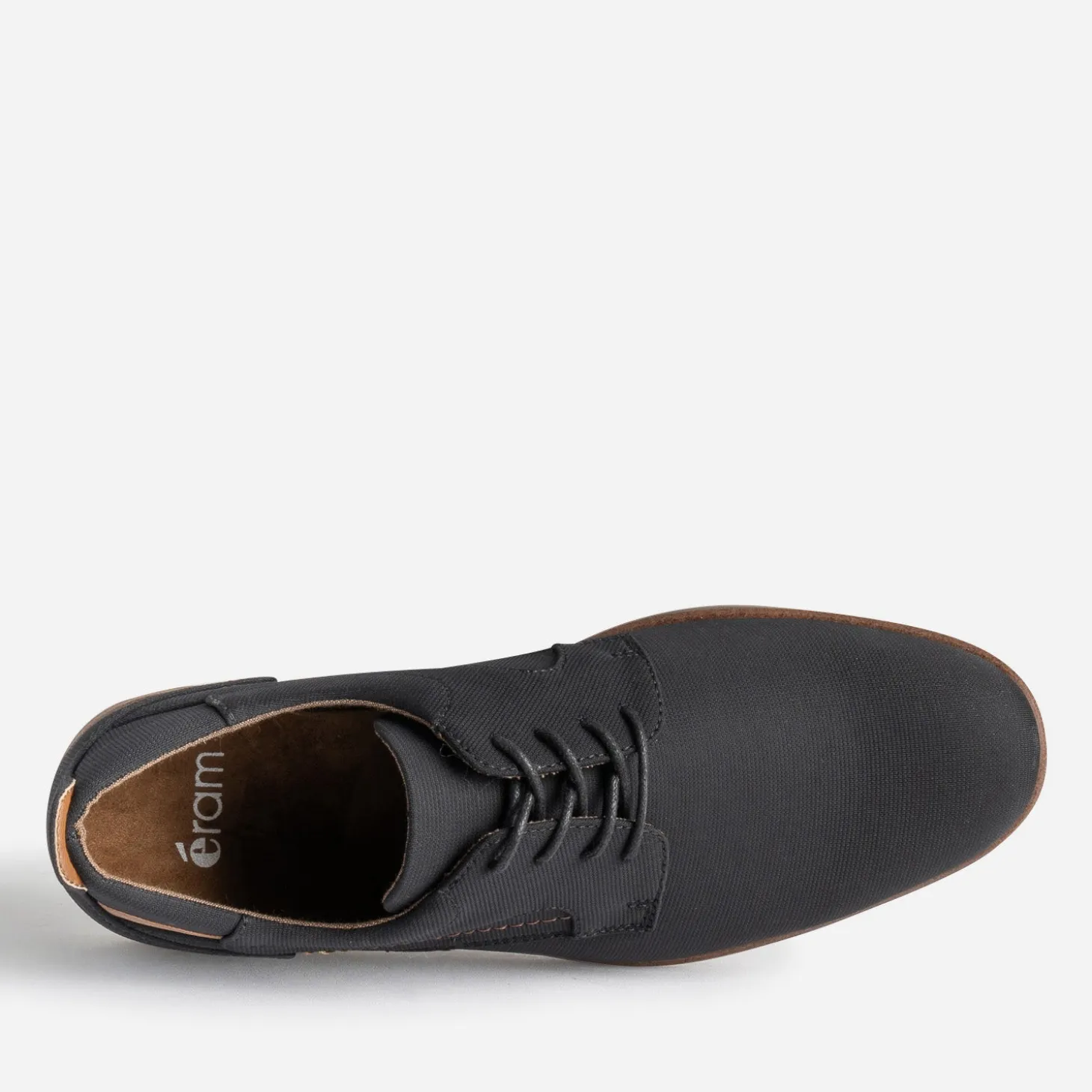 Derby confort noir en toile texturée