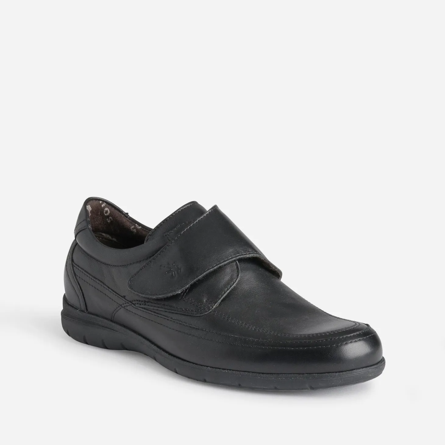 Derby FLUCHOS en cuir noir à scratch