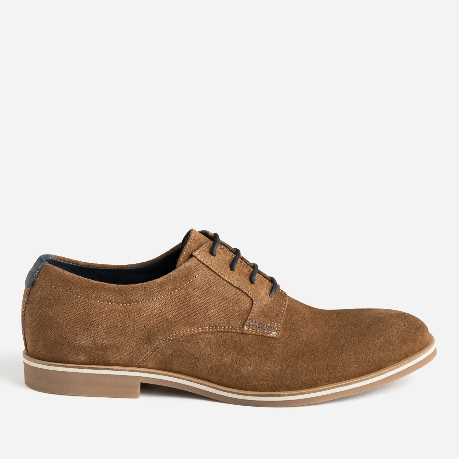 Derby marron clair éco-conçu en cuir velours