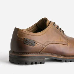Derby marron cuir semelle crantée
