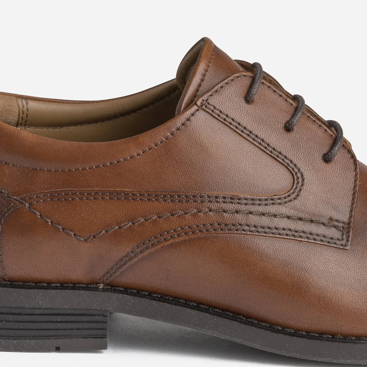Derby marron en cuir