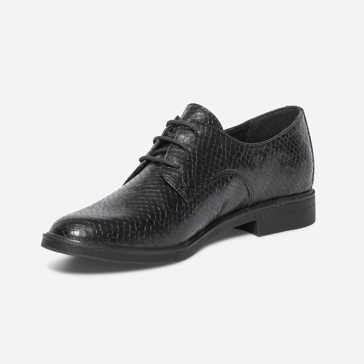 Derby noir embossé python