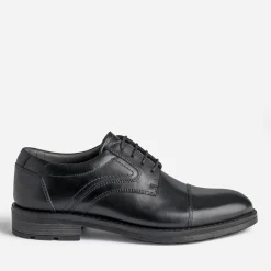 Derby noir en cuir à doublure carreaux