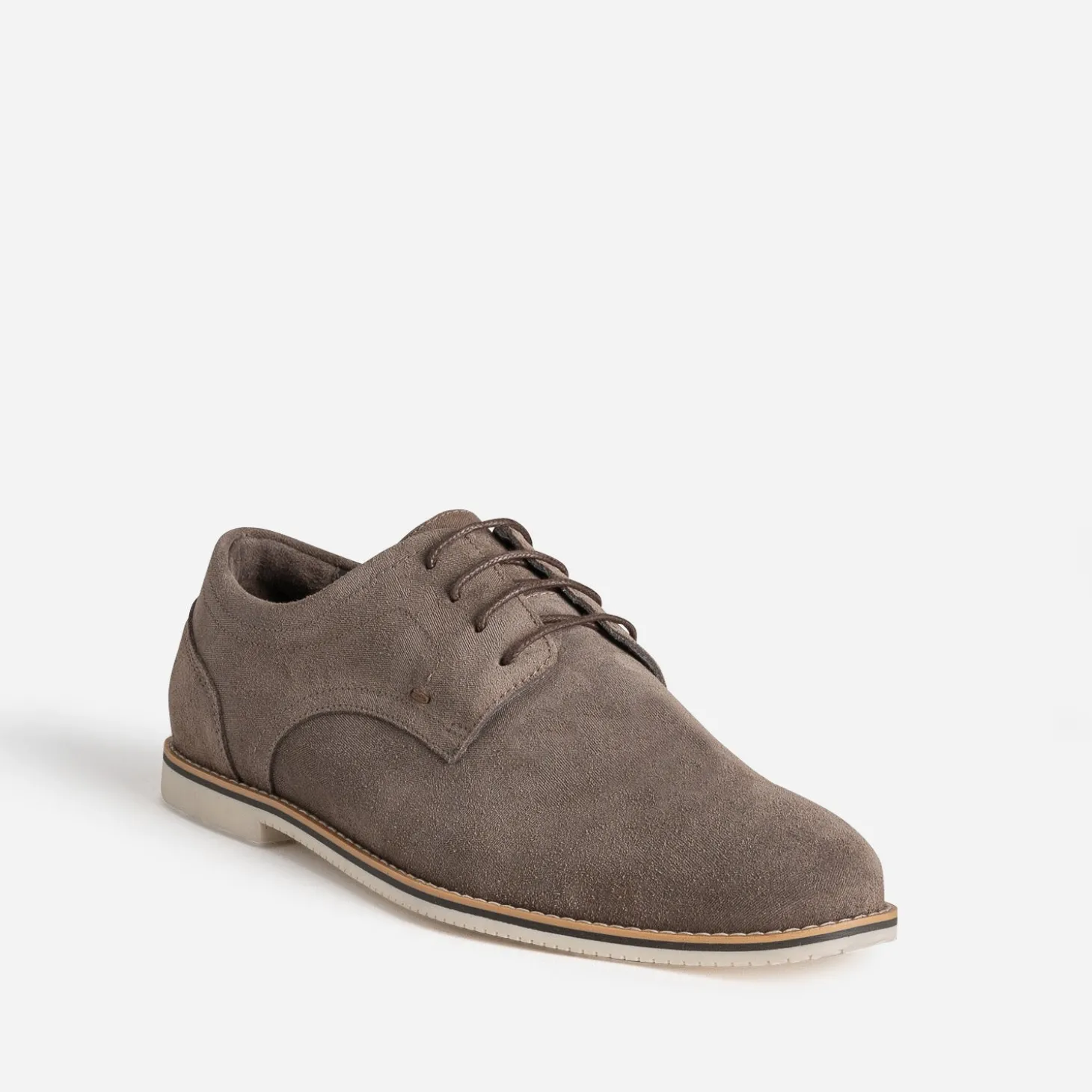 Derby taupe cuir velouts