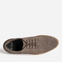 Derby taupe cuir velouts