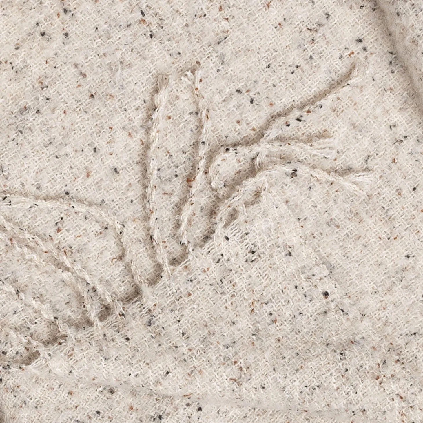 Echarpe beige chiné à franges