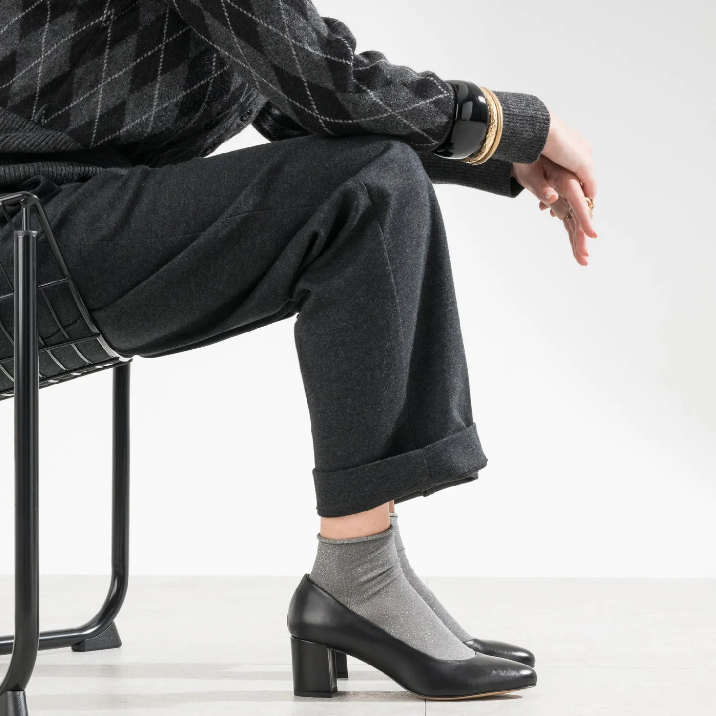 Escarpin noir en cuir